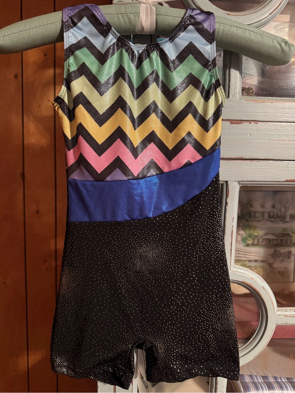 Kids Multi-Color Zigzag Dance Leotard